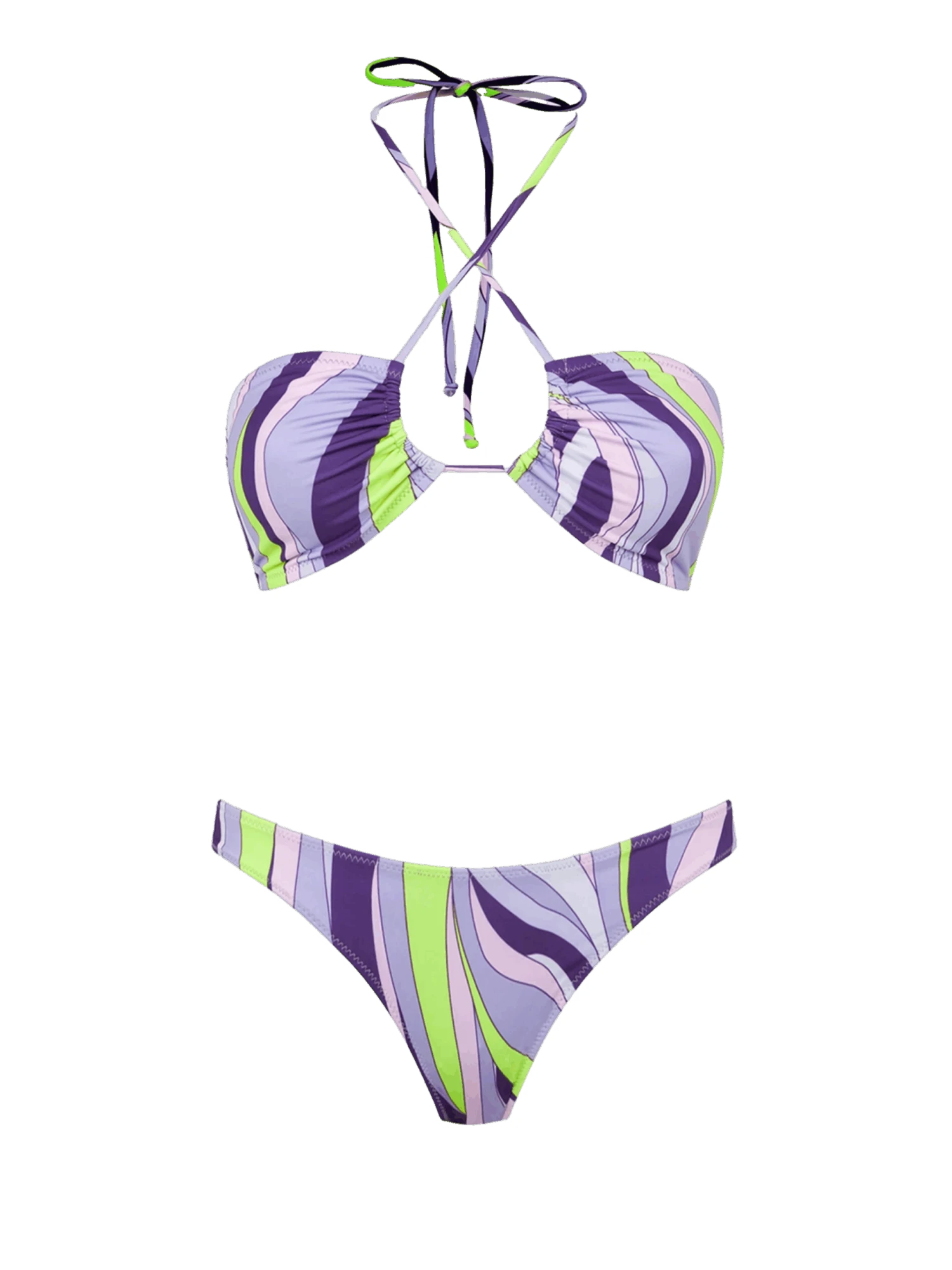 MC2 Saint Barth Woman Bandeau Bikini With Shape Wave Print 3 MC2 Saint Barth Woman Bandeau Bikini With Shape Wave Print