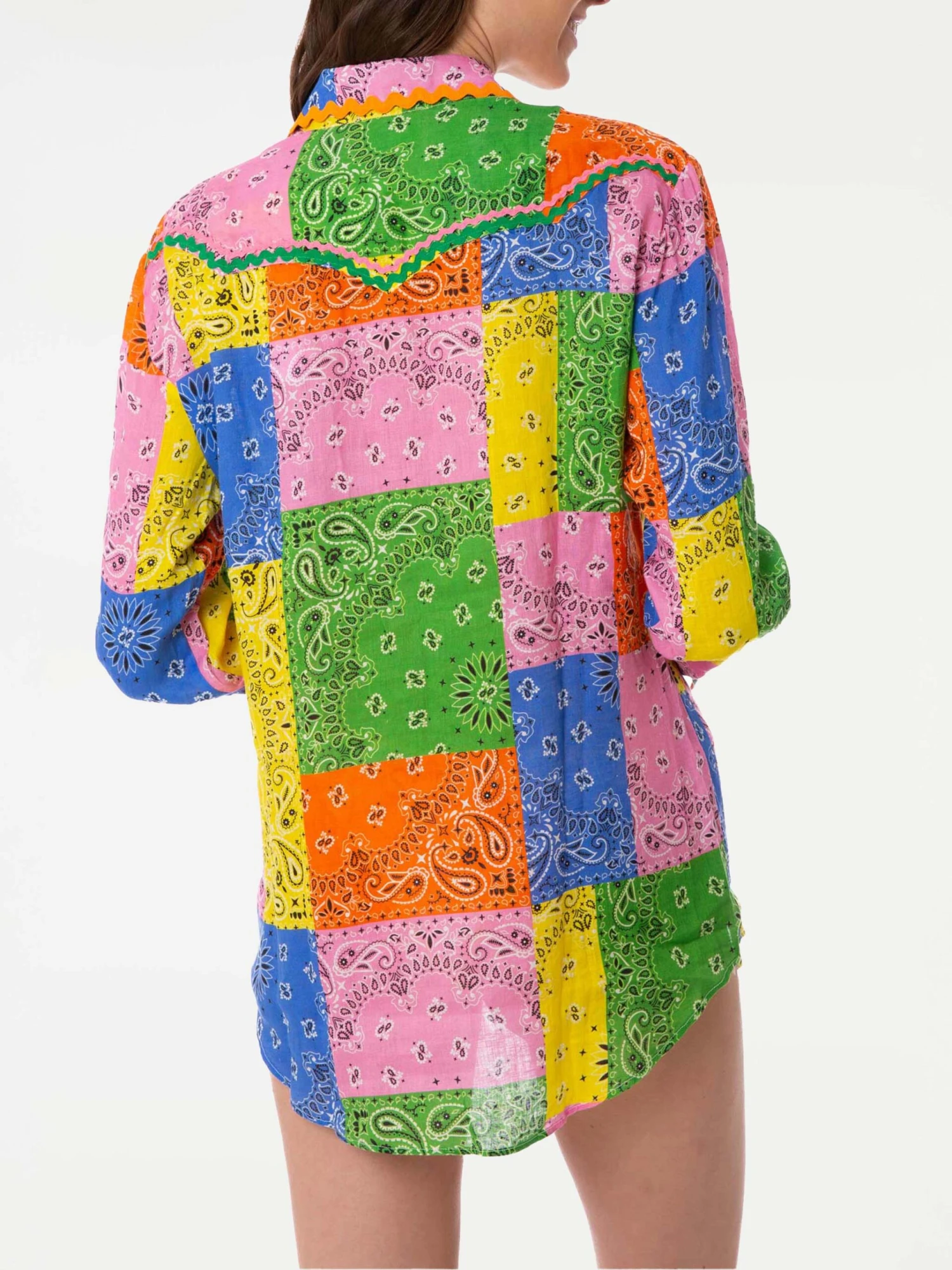 MC2 Saint Barth Multicolour Bandanna Print Linen Shirt 4 MC2 Saint Barth Multicolour Bandanna Print Linen Shirt - Image 2