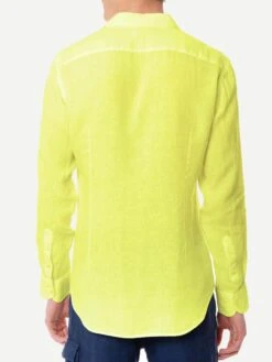 MC2 Saint Barth Man Yellow Linen Pamplona Shirt 7 MC2 Saint Barth Man Yellow Linen Pamplona Shirt -MC2 Saint Barth Shop shirt yellowfluo linen man3