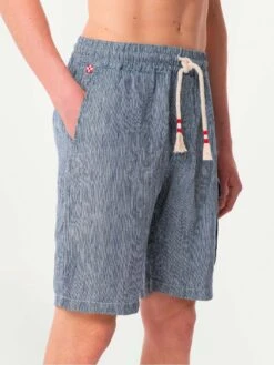 Striped Denim Color Linen Bermuda Shorts 9 Striped Denim Color Linen Bermuda Shorts -MC2 Saint Barth Shop shortpants man12 4