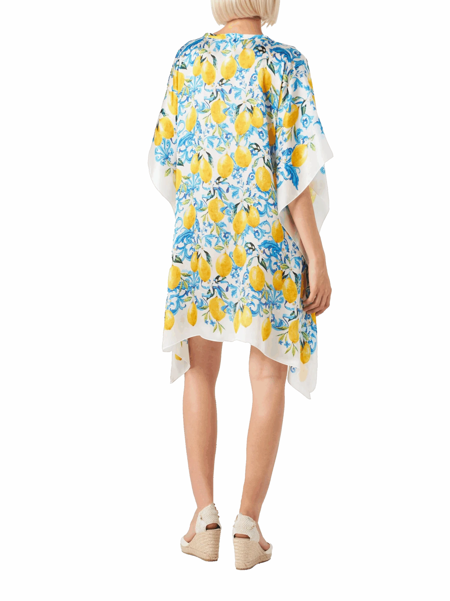 MC2 Saint Barth Lemons And Maiolica Print Silk Caftan 5 MC2 Saint Barth Lemons And Maiolica Print Silk Caftan - Image 3