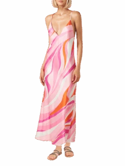 MC2 Saint Barth Woman Slip Dress Eydis With Wave Print