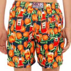 Mid-length Swim Short Spritz Time Blue Print 11 Mid-length Swim Short Spritz Time Blue Print -MC2 Saint Barth Shop spritz costume arancio