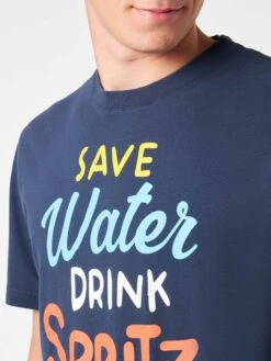 MC2 Saint Barth Man Heavy Cotton T-shirt With Spritz Print