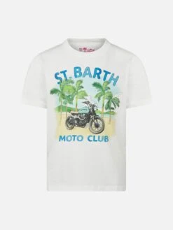 MC2 Saint Barth Boy Cotton T-shirt With Motorcycle Print