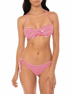 Striped Bikini Draped Bandeau -MC2 Saint Barth Shop still3