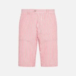Red Stripe Bermuda Short -MC2 Saint Barth Shop striped cotton bermuda man 4