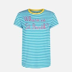 MC2 Saint Barth Bluette Cotton T-shirt With Where Is St. Barth? Embroidery -MC2 Saint Barth Shop striped embroidered woman tshirt 4