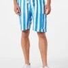 MC2 Saint Barth Man Linen Bermuda Shorts With White And Bluette Stripes -MC2 Saint Barth Shop striped linen bermuda man 1