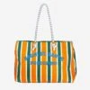 Sponge Striped Bag With Embroidery 1 Sponge Striped Bag With Embroidery -MC2 Saint Barth Shop striped orange canvas 1copia