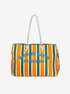 Sponge Striped Bag With Embroidery
