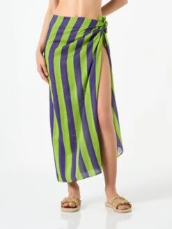 MC2 Saint Barth Cotton Pareo With Striped Print