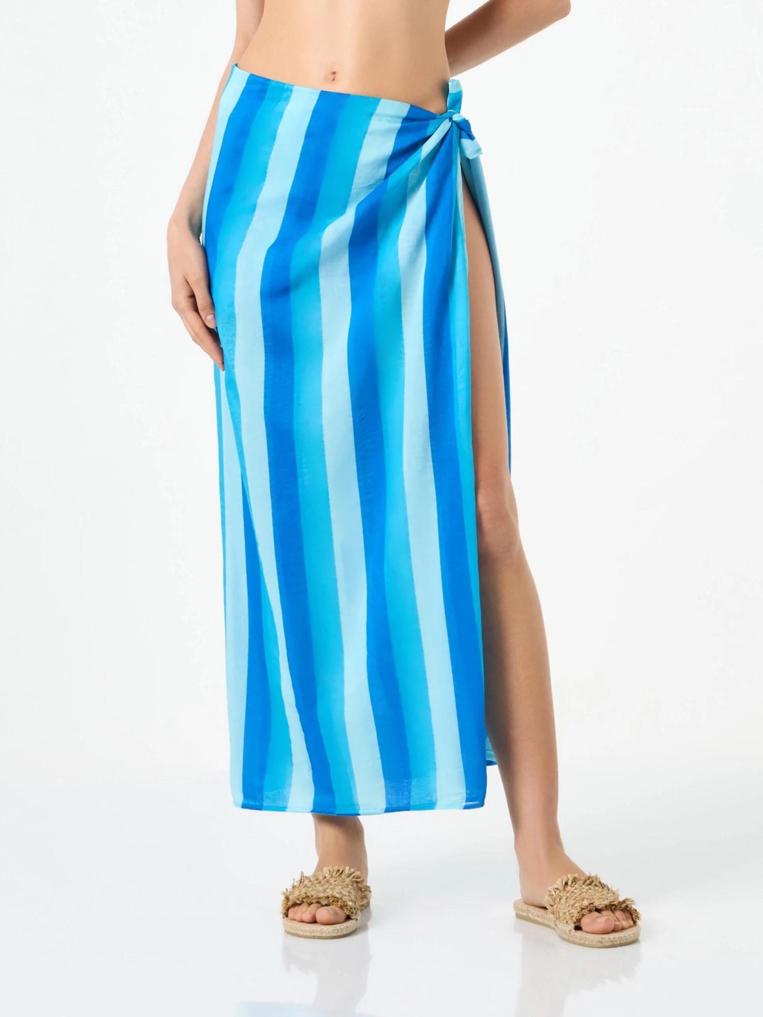MC2 Saint Barth Cotton Pareo Skirt With Striped Print 3 MC2 Saint Barth Cotton Pareo Skirt With Striped Print