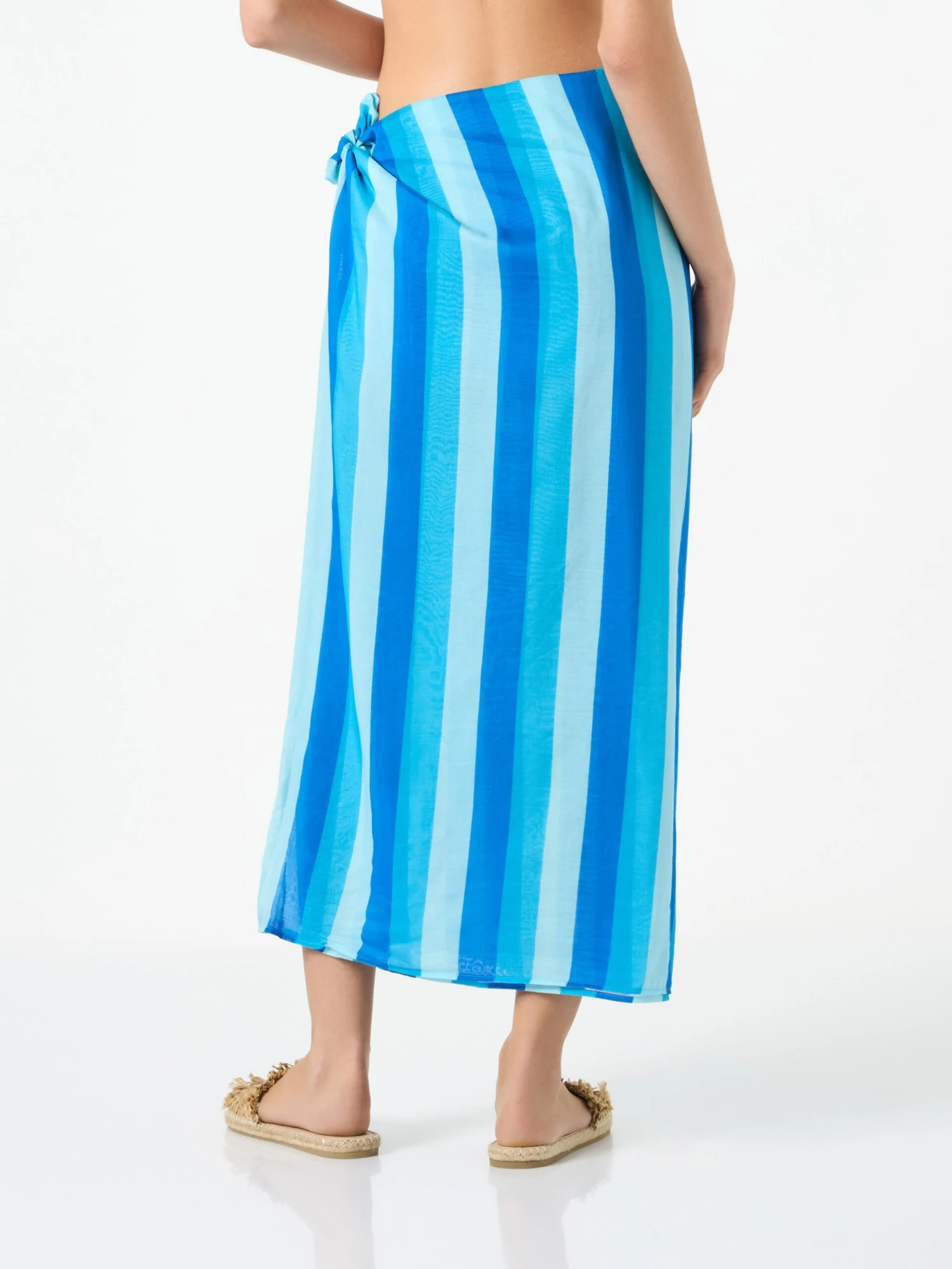 MC2 Saint Barth Cotton Pareo Skirt With Striped Print 4 MC2 Saint Barth Cotton Pareo Skirt With Striped Print - Image 2