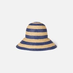 MC2 Saint Barth Woman Straw Bucket With Front Embroidery And Stripes -MC2 Saint Barth Shop striped straw bucket hat 2