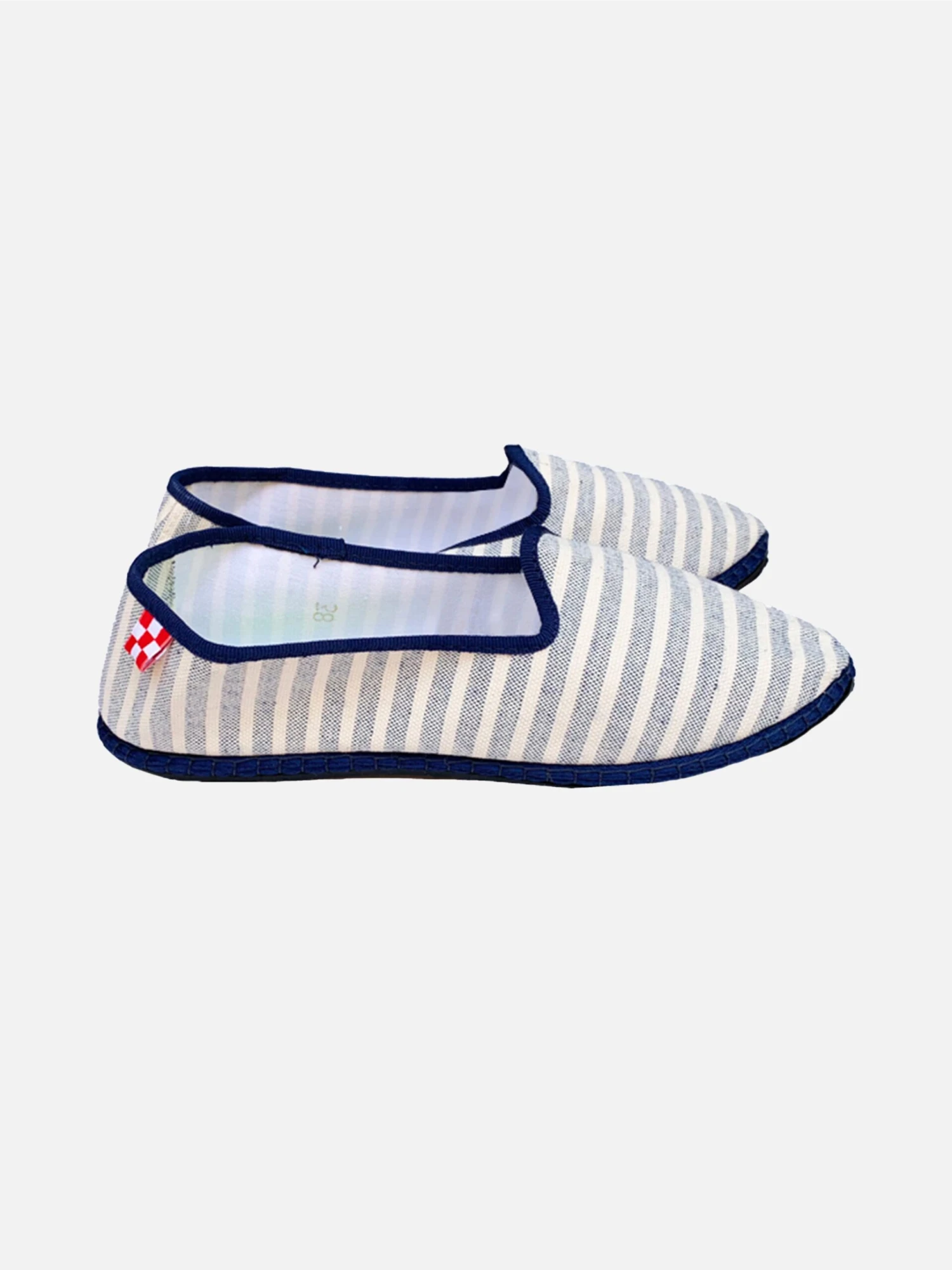 Blue Striped Canvas Slippers Friulane 3 Blue Striped Canvas Slippers Friulane