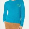 MC2 Saint Barth Woman Light Blue Brushed Sweater With Embroidery -MC2 Saint Barth Shop sweater lightblue alpaca woman 1