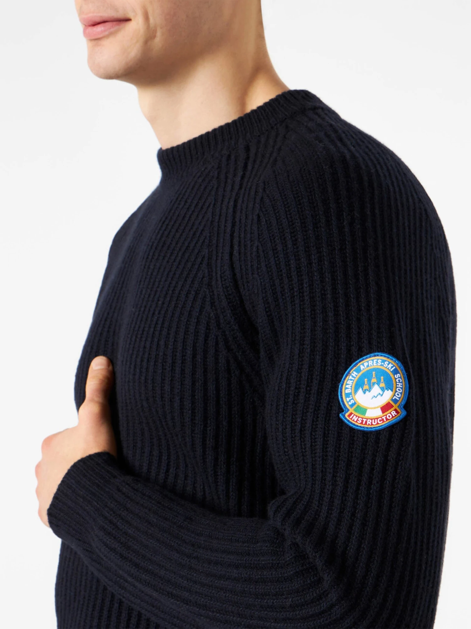 MC2 Saint Barth Ribbed Blue Sweater 4 MC2 Saint Barth Ribbed Blue Sweater - Image 2