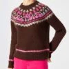 MC2 Saint Barth Woman Brown Crewneck Nordic Jacquard Sweater 2 MC2 Saint Barth Woman Brown Crewneck Nordic Jacquard Sweater -MC2 Saint Barth Shop sweater norwegian brown woman 2