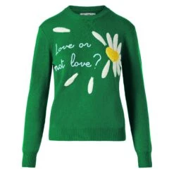 MC2 Saint Barth Woman Brushed Sweater With Daisy Print 11 MC2 Saint Barth Woman Brushed Sweater With Daisy Print -MC2 Saint Barth Shop sweater woman green loveornotlove 5