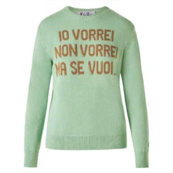 MC2 Saint Barth Woman Green Sweater With Jacquard | NIKI DJ SPECIAL EDITION -MC2 Saint Barth Shop sweater woman green vorrei 4