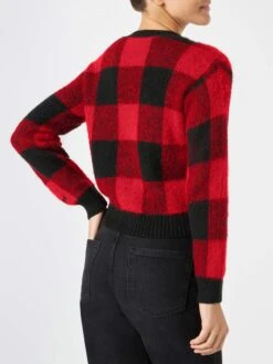MC2 Saint Barth Woman Short Cardigan With Jewel Buttons And Tartan Print 8 MC2 Saint Barth Woman Short Cardigan With Jewel Buttons And Tartan Print -MC2 Saint Barth Shop sweater woman tartan red 3