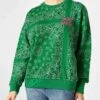 MC2 Saint Barth Woman Cotton Sweatshirt Stardust With Bandanna Print -MC2 Saint Barth Shop sweatshirt green bandanna woman 1