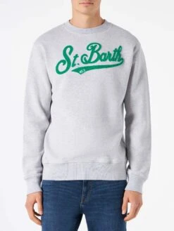 MC2 Saint Barth Man Crewneck Sweatshirt With Terry Logo