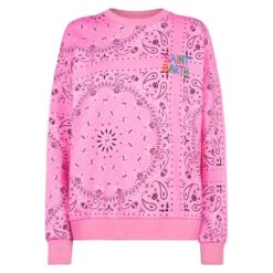 MC2 Saint Barth Woman Sweatshirt Stardust With Bandanna Print -MC2 Saint Barth Shop sweatshirt pink bandanna woman 1