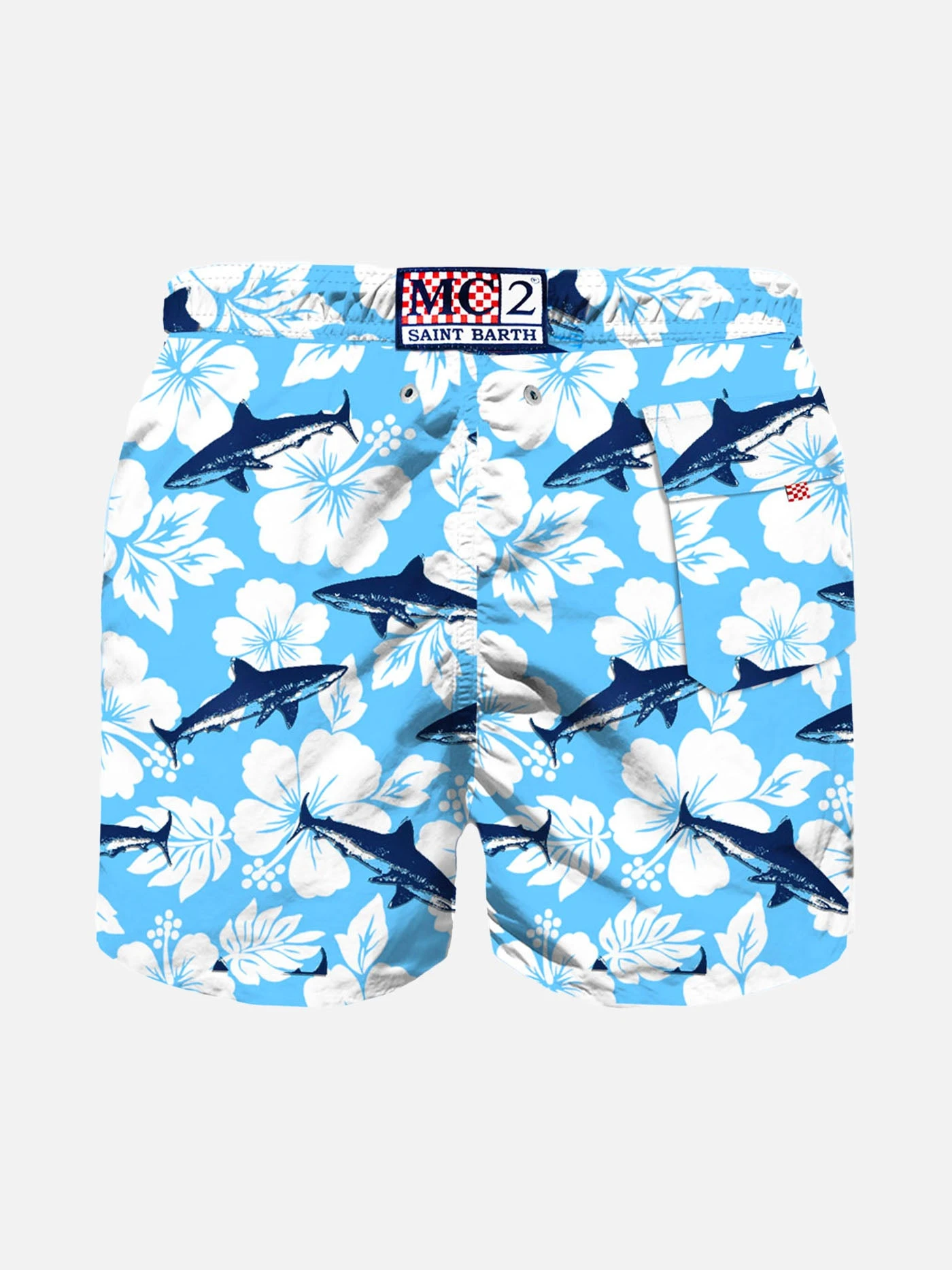 Boy Swim Shorts With Flocked Shark Print 4 Boy Swim Shorts With Flocked Shark Print - Image 2