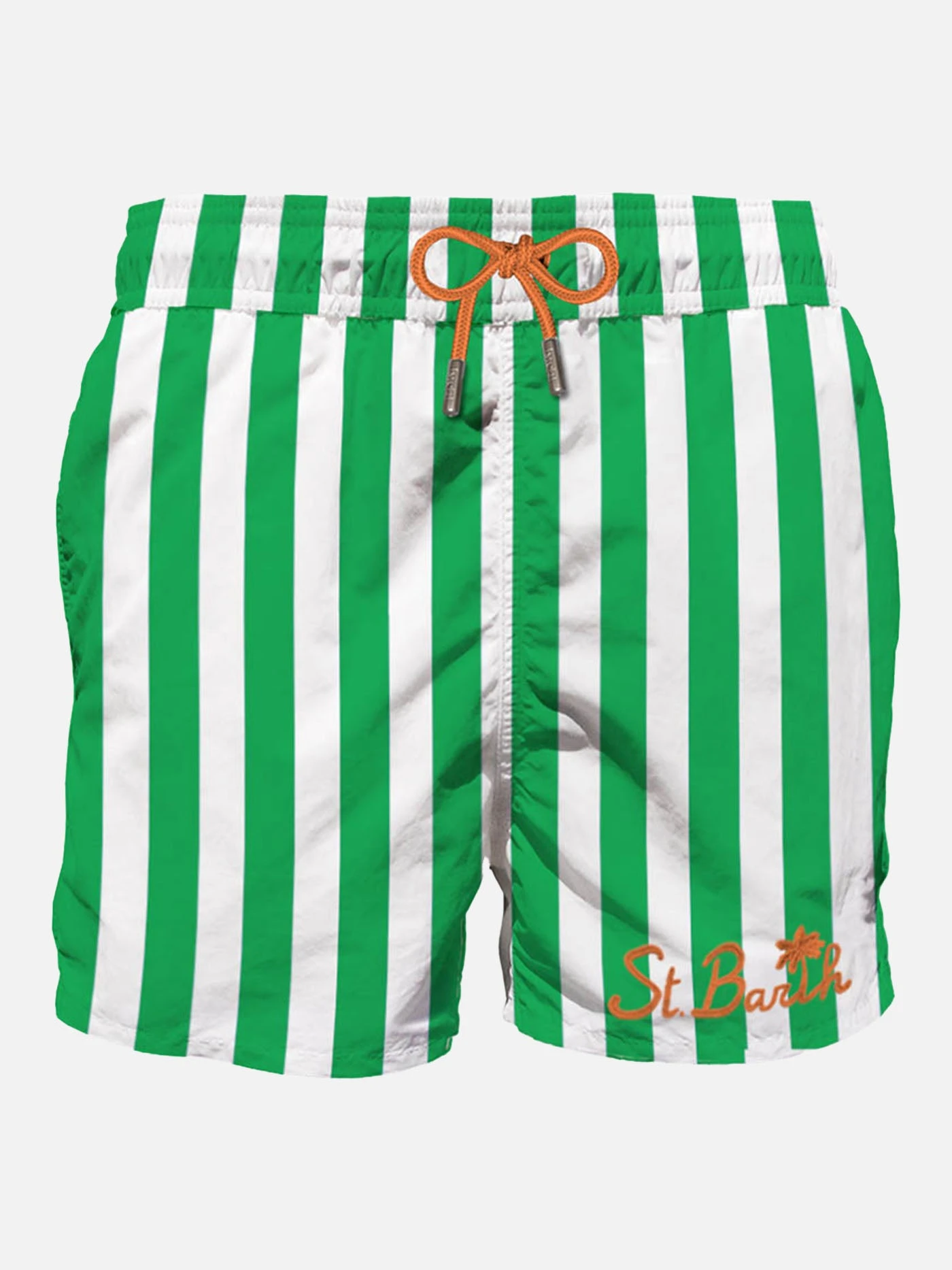 Greenmid-length Swim Shorts Withembroidery 3 Greenmid-length Swim Shorts Withembroidery