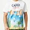 MC2 Saint Barth Man Cotton T-shirt With Capri Postcard Print -MC2 Saint Barth Shop t shirt man postcard capri 1