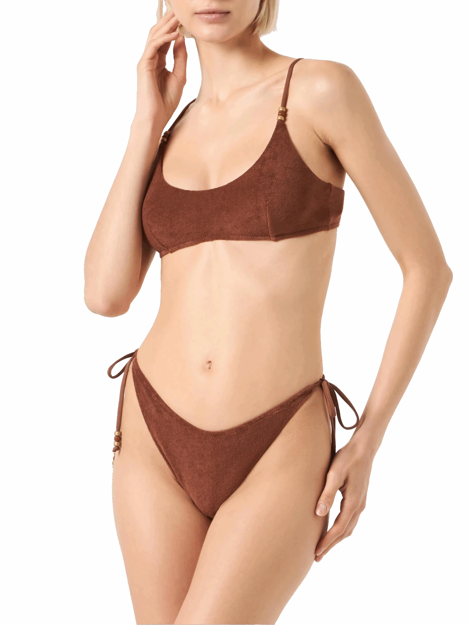 MC2 Saint Barth Woman Brown Terry Bralette Bikini 3 MC2 Saint Barth Woman Brown Terry Bralette Bikini - Image 2