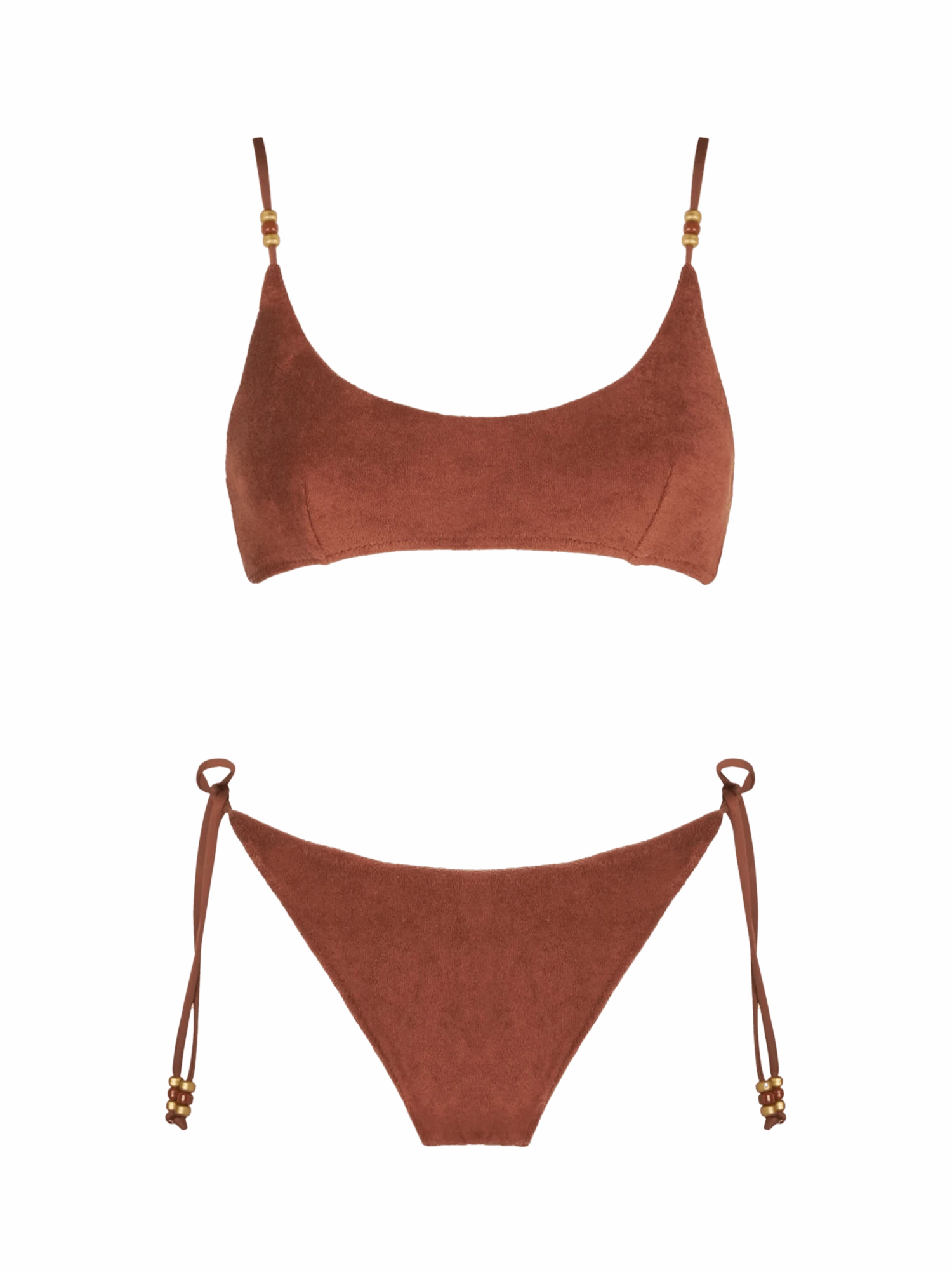 MC2 Saint Barth Woman Brown Terry Bralette Bikini 2 MC2 Saint Barth Woman Brown Terry Bralette Bikini