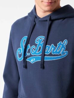 MC2 Saint Barth Man Blue Hoodie With St. Barth Terry Patch 8 MC2 Saint Barth Man Blue Hoodie With St. Barth Terry Patch -MC2 Saint Barth Shop terry patch sweatshirt man 3