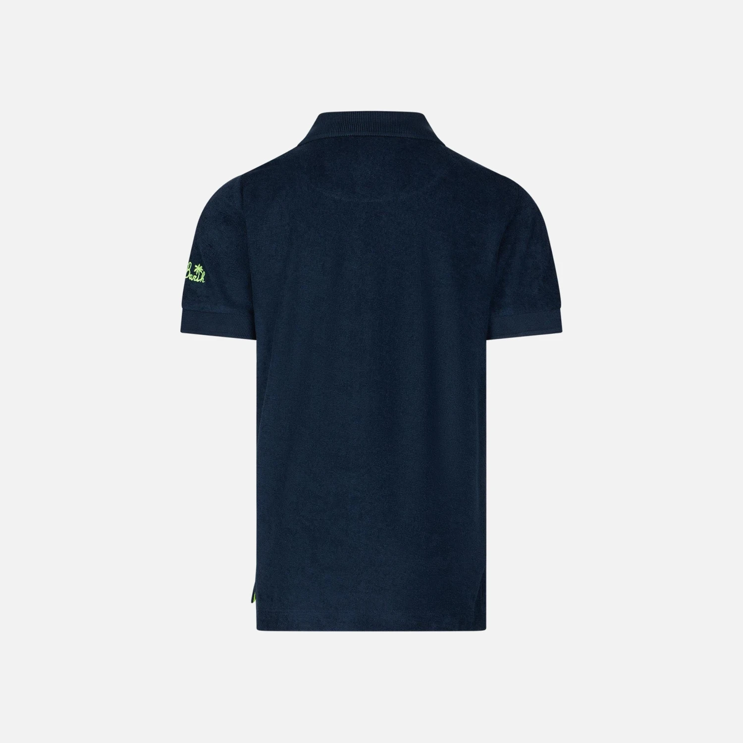MC2 Saint Barth Boy Blue Terry Polo With Palm Embroidery 4 MC2 Saint Barth Boy Blue Terry Polo With Palm Embroidery - Image 2