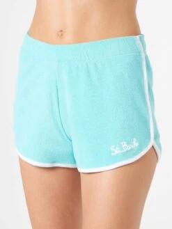 MC2 Saint Barth Woman Water Green Terry Shorts With Piping | MELISSA SATTA SPECIAL EDITION -MC2 Saint Barth Shop terry shorts melissa satta 3 2d1b807b 78ac 4cd9 aa8b 56979d8d3d69