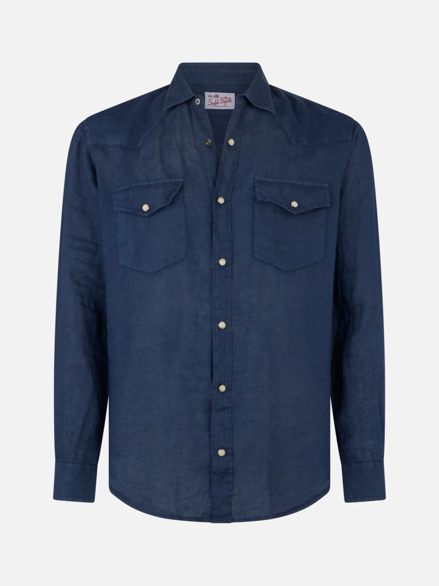 Dark Denim Linen Shirt 6 Dark Denim Linen Shirt - Image 4
