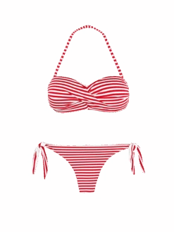 Striped Bikini Draped Bandeau
