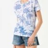 MC2 Saint Barth Woman Linen T-shirt With Toile De Jouy Print 1 MC2 Saint Barth Woman Linen T-shirt With Toile De Jouy Print -MC2 Saint Barth Shop toile de jouy cotton tshirt 1
