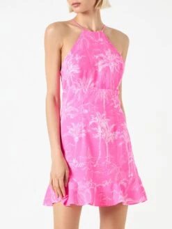 MC2 Saint Barth Fluo Pink Toile De Jouy Print Slip Dress Avrill