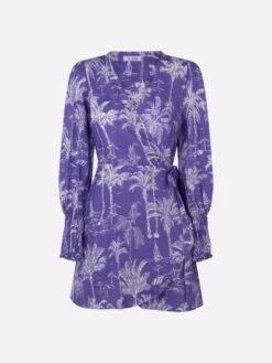 MC2 Saint Barth Linen Short Dress Brilly With Toile De Jouy Print -MC2 Saint Barth Shop toile jouy linen wrap dress 4