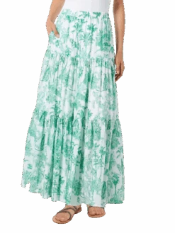 MC2 Saint Barth Woman Cotton Long Skirt With Jungle Print