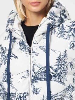 MC2 Saint Barth Woman Hooded Down Padded Jacket With Toile De Jouy Print -MC2 Saint Barth Shop toile jouy padded jacket woman 3