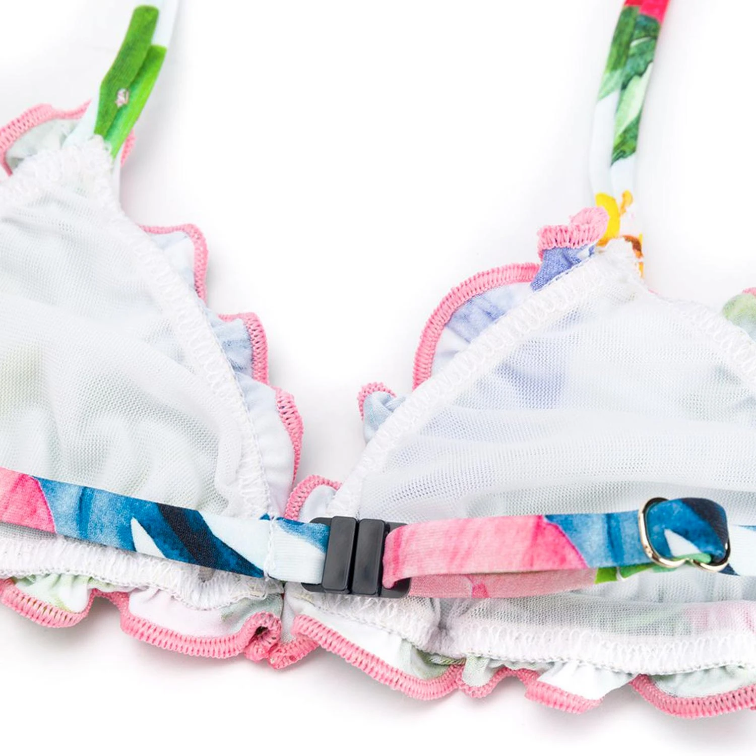 Girl Triangle Bikini With Tropical Print 4 Girl Triangle Bikini With Tropical Print - Image 2