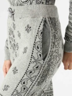 MC2 Saint Barth Woman Lightweight Knit Sweatpants With Grey Bandanna Print -MC2 Saint Barth Shop track knitted bandanna pant 1