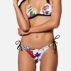 Woman Triangle Bikini With Tropical Flower Print