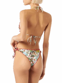MC2 Saint Barth Woman Triangle And Cheeky Bikini With Tattoo Print -MC2 Saint Barth Shop tropical print cheeky bikini 1