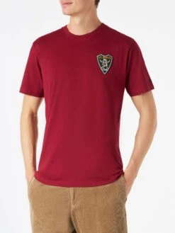 MC2 Saint Barth Man Burgundy T-shirt With Print -MC2 Saint Barth Shop tshirt man red skiclub 3