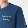 MC2 Saint Barth Man Cotton T-shirt With Finchè C'è GIN C'è SPERANZA Embroidery -MC2 Saint Barth Shop tshirt summer man blue4
